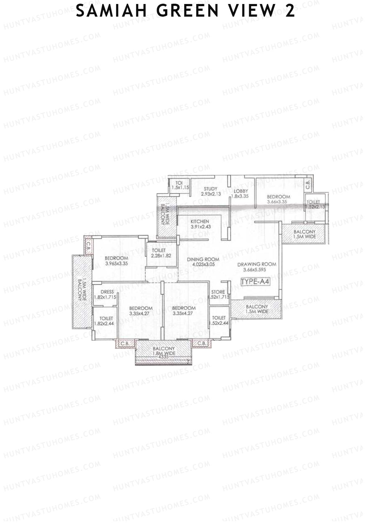 Samiah Green View 2 Tower 1 Unit 2 (Type A4) Floor Plan