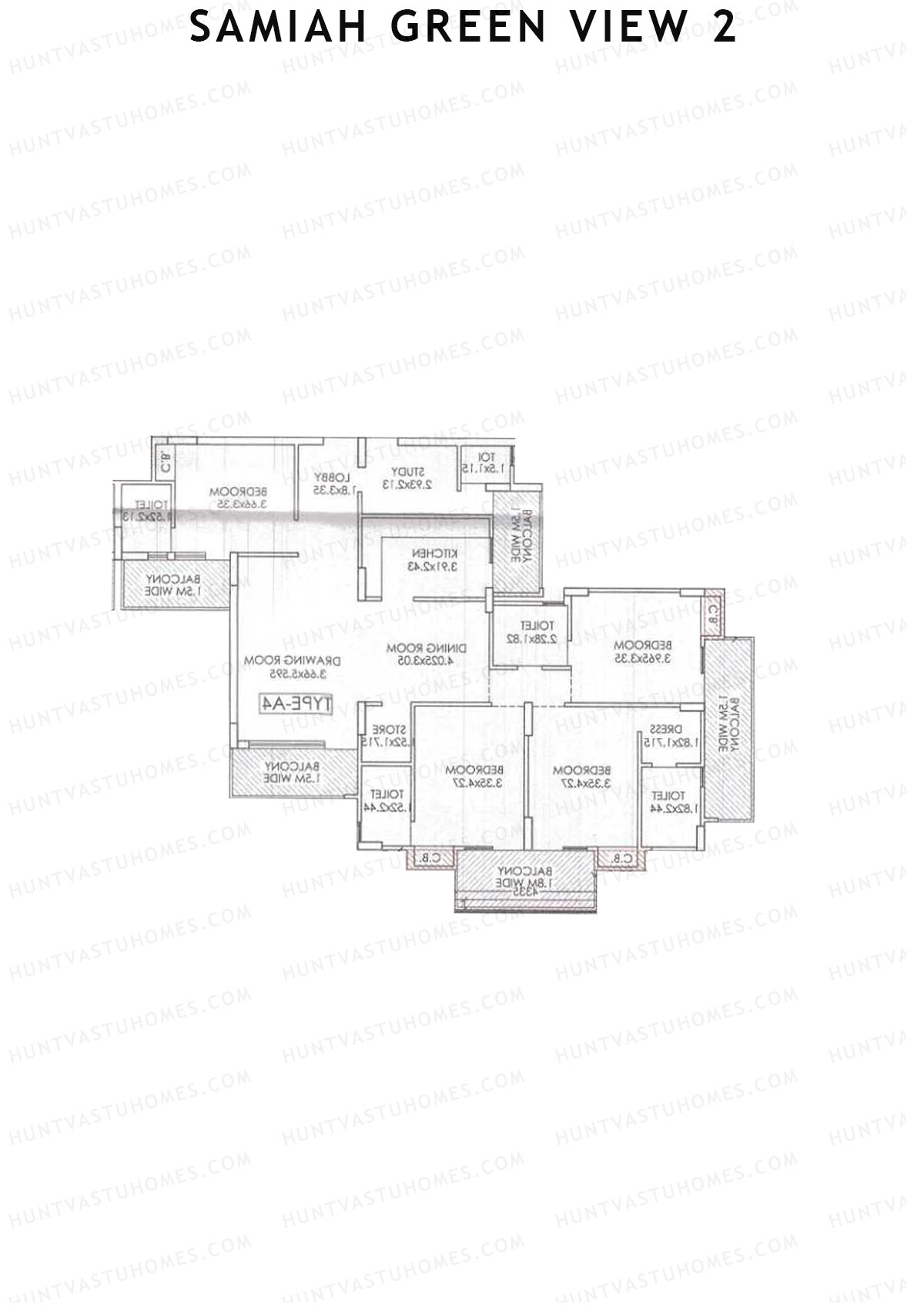 Samiah Green View 2 Tower 1 Unit 3 (Type A4) Floor Plan