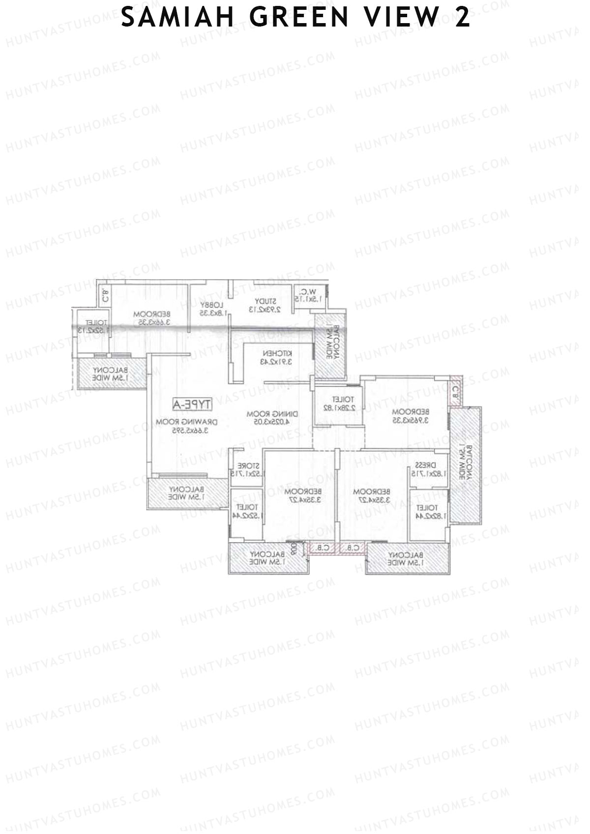 Samiah Green View 2 Tower 1 Unit 3 (Type A) Floor Plan