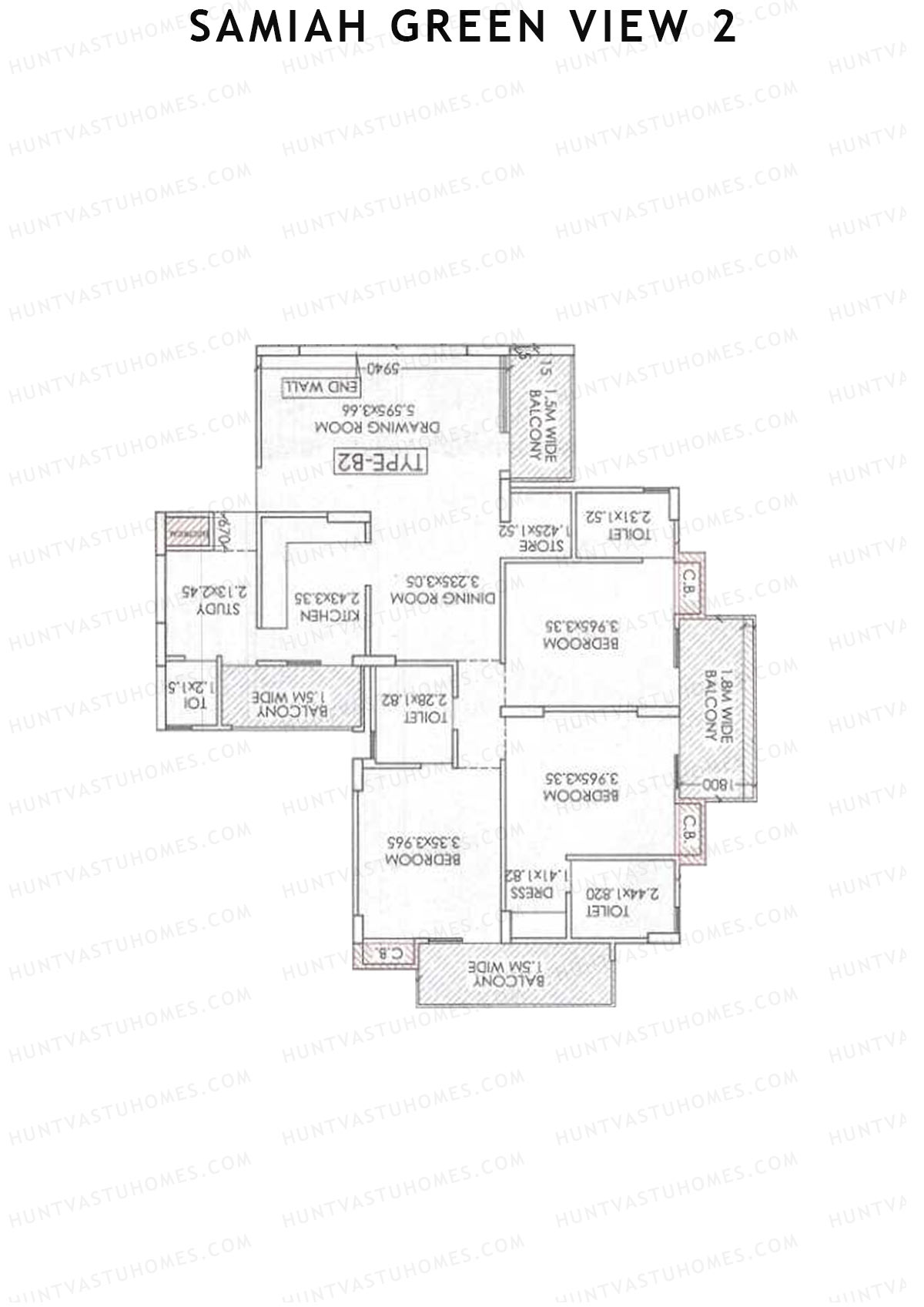 Samiah Green View 2 Tower 1 Unit 4 (Type B2) Floor Plan