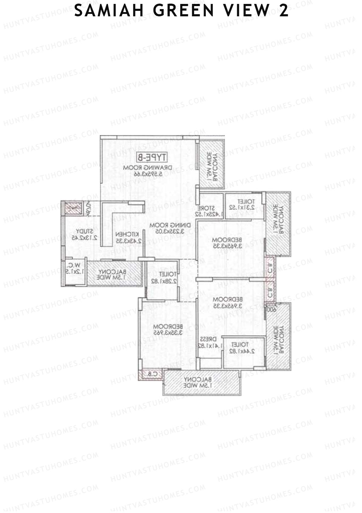 Samiah Green View 2 Tower 1 Unit 4 (Type B) Floor Plan