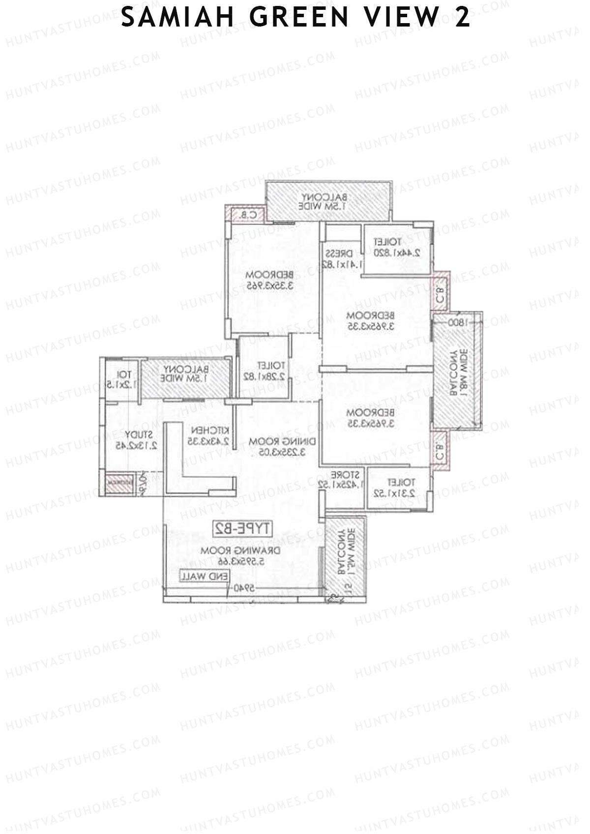 Samiah Green View 2 Tower 1 Unit 5 (Type B2) Floor Plan