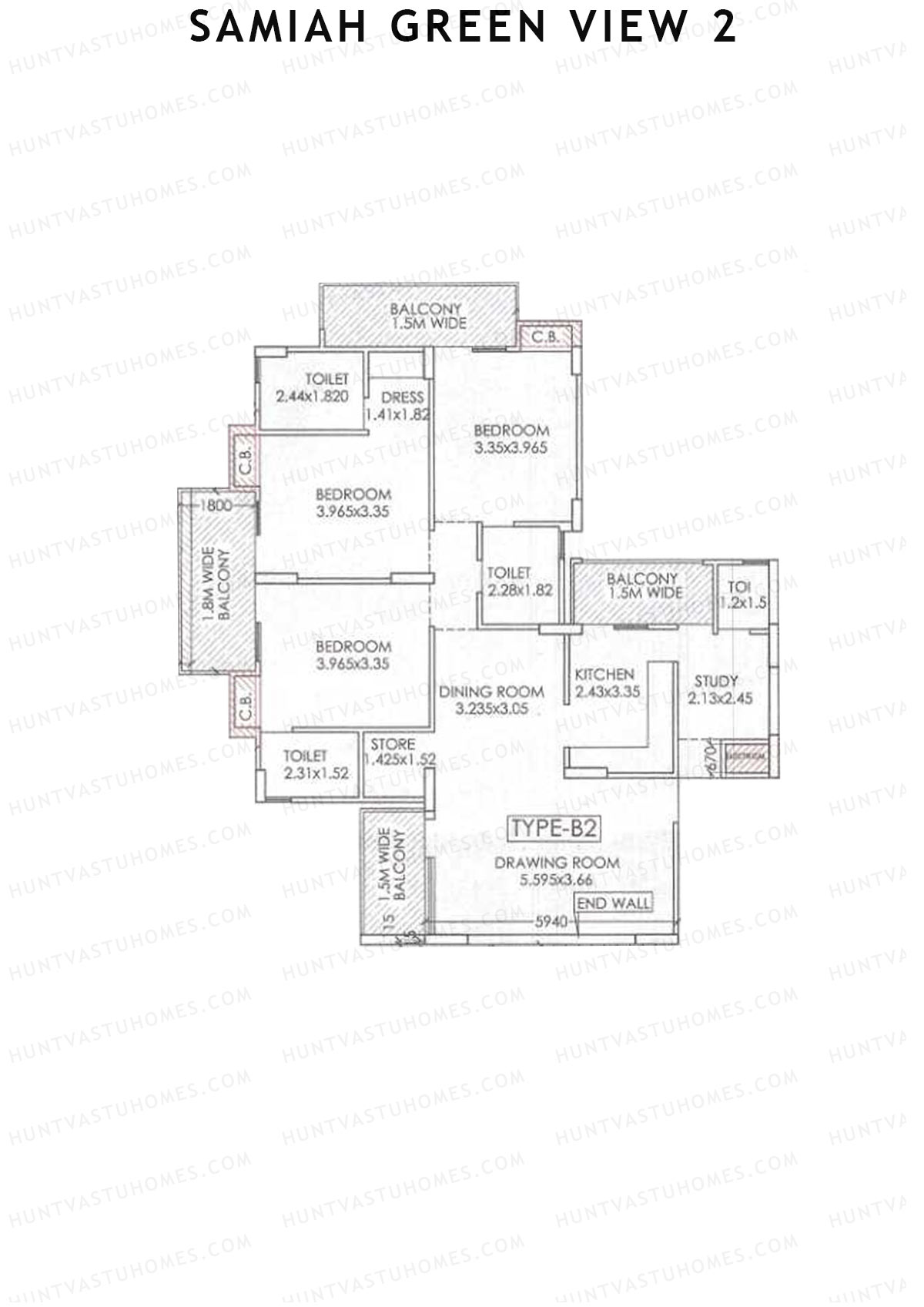 Samiah Green View 2 Tower 1 Unit 6 (Type B2) Floor Plan