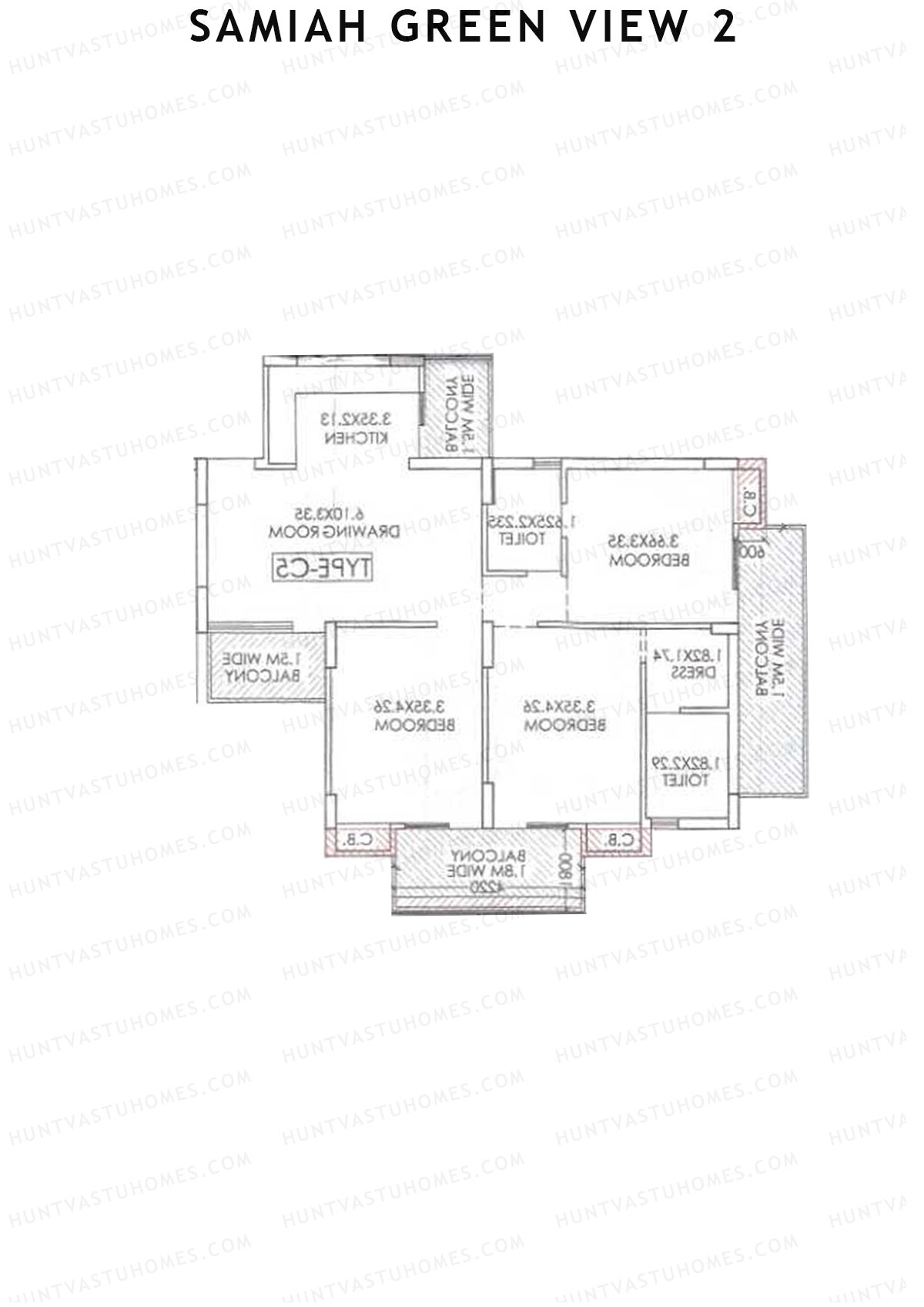 Samiah Green View 2 Tower 2 Unit 1 (Type C5) Floor Plan