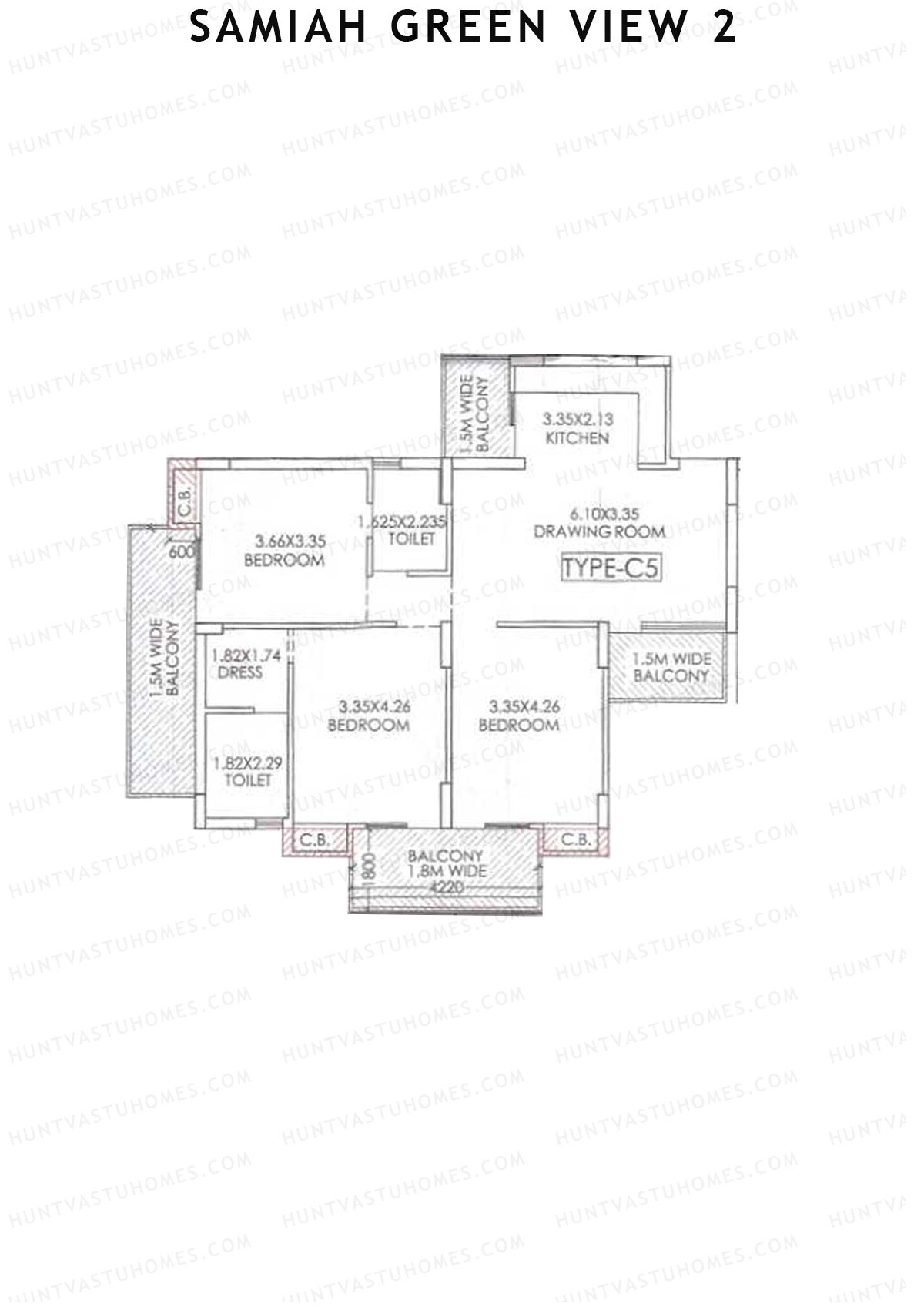 Samiah Green View 2 Tower 2 Unit 3 (Type C5) Floor Plan