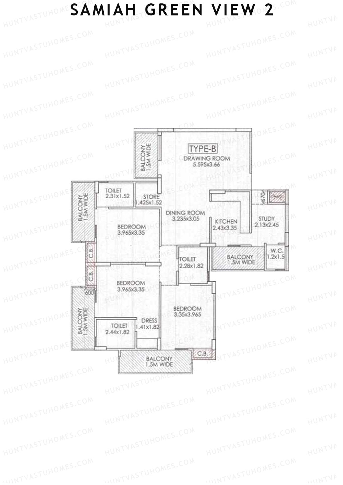 Samiah Green View 2 Tower 2 Unit 4 (Type B) Floor Plan