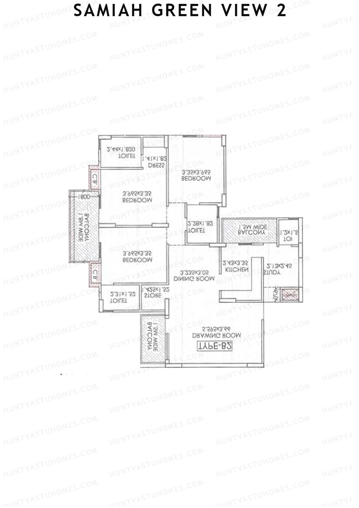 Samiah Green View 2 Tower 2 Unit 5 (Type B2) Floor Plan