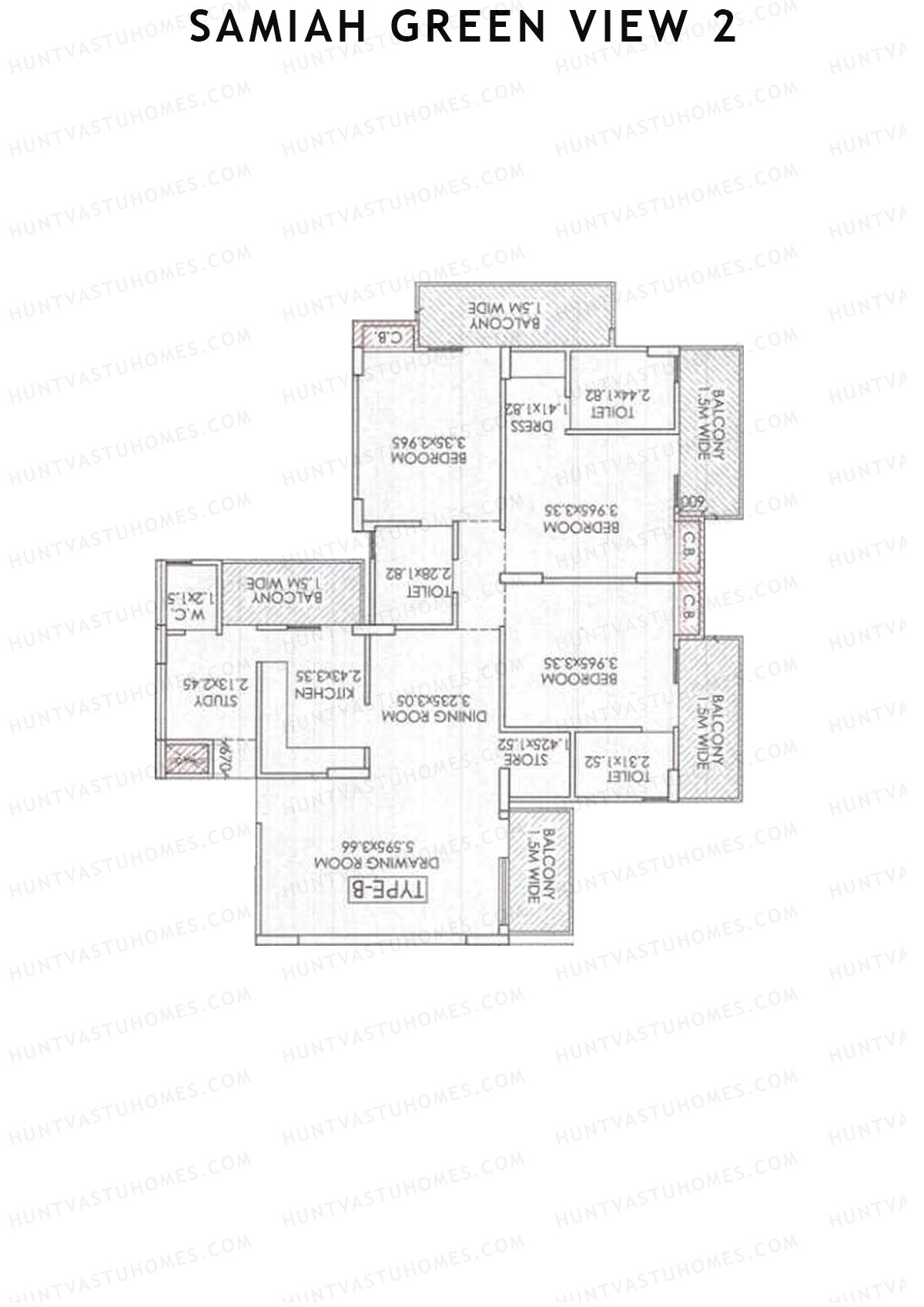 Samiah Green View 2 Tower 2 Unit 6 (Type B) Floor Plan