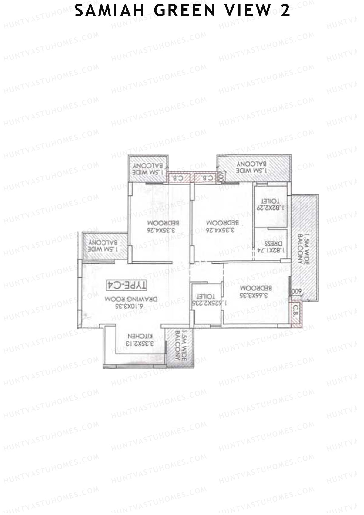 Samiah Green View 2 Tower 2 Unit 8 (Type C4) Floor Plan
