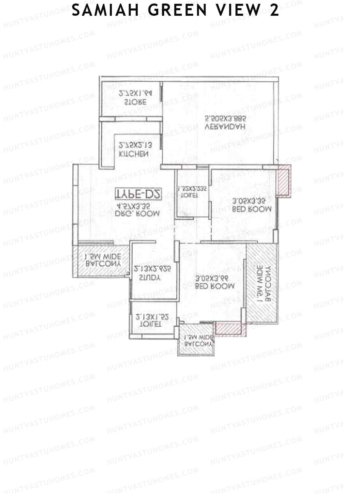 Samiah Green View 2 Tower 3 Unit 1 (Type D2) Floor Plan