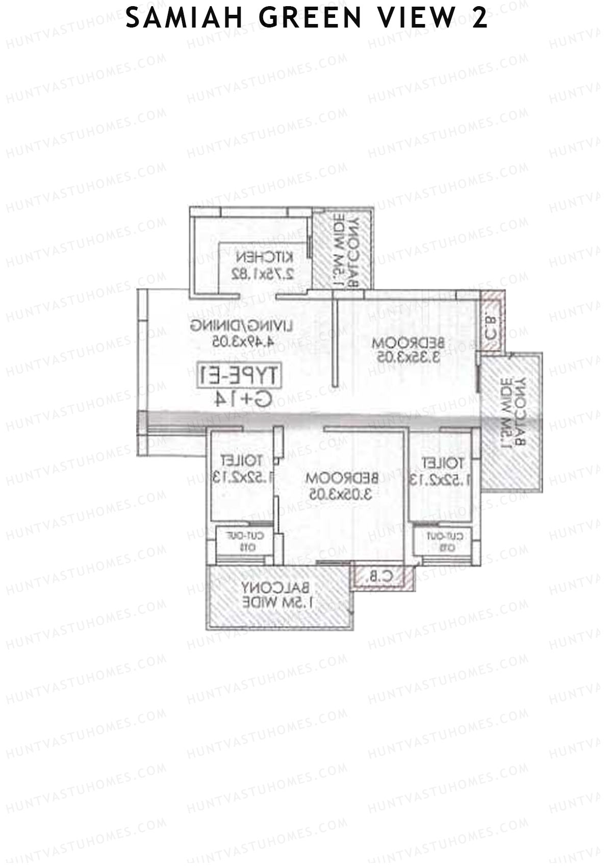Samiah Green View 2 Tower 3 Unit 3 (Type E1) Floor Plan