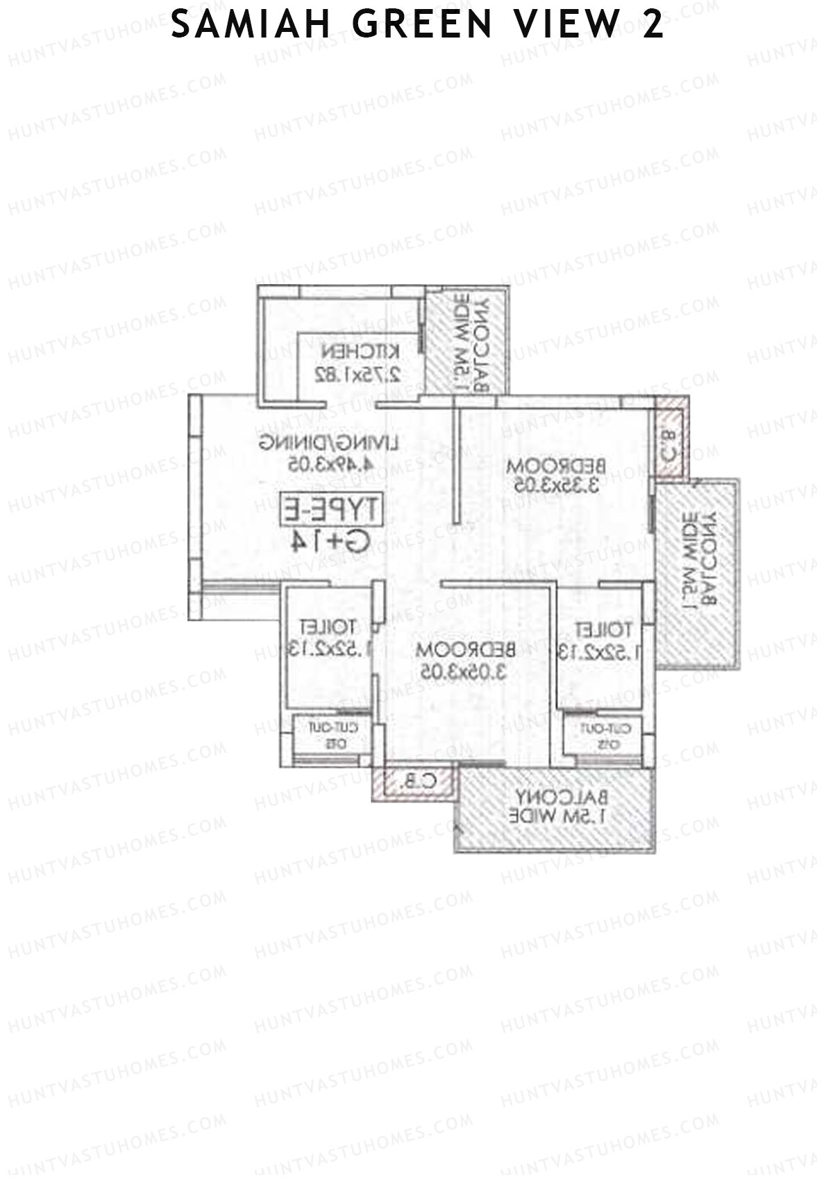 Samiah Green View 2 Tower 3 Unit 3 (Type E) Floor Plan
