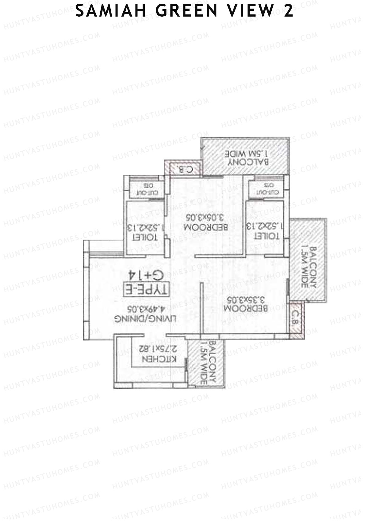 Samiah Green View 2 Tower 3 Unit 6 (Type E) Floor Plan