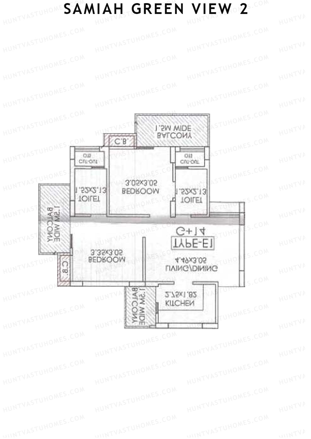 Samiah Green View 2 Tower 3 Unit 7 (Type E1) Floor Plan
