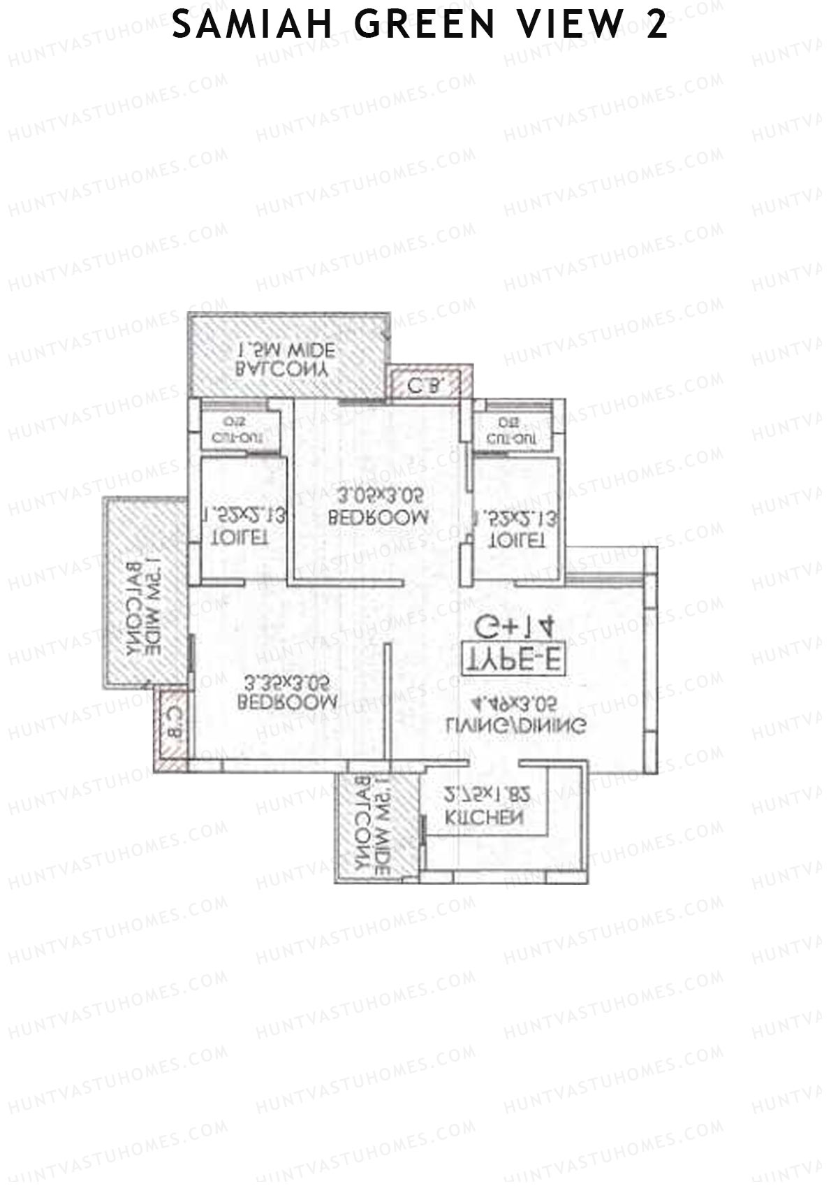 Samiah Green View 2 Tower 3 Unit 7 (Type E) Floor Plan