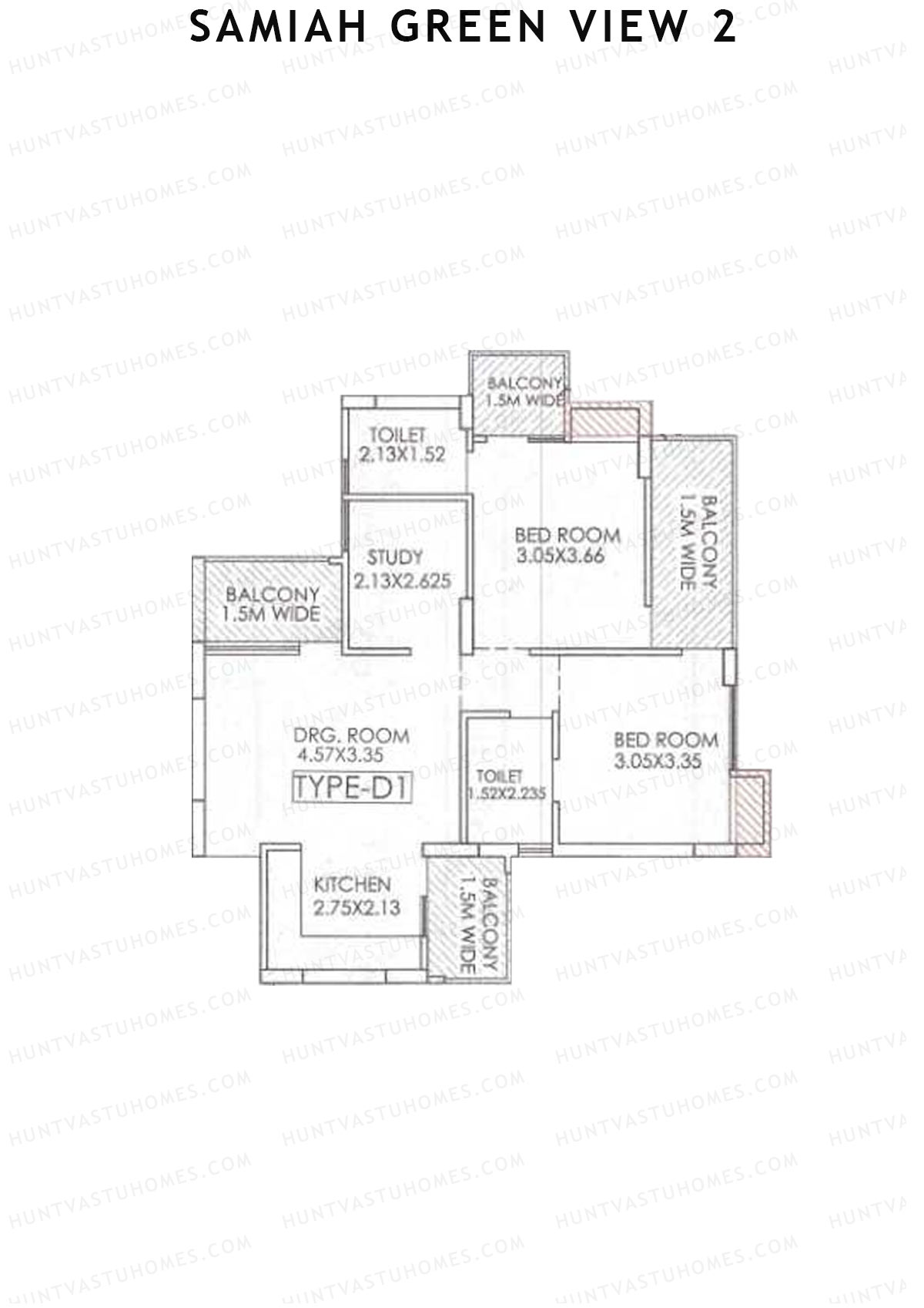 Samiah Green View 2 Tower 3 Unit 8 (Type D1) Floor Plan
