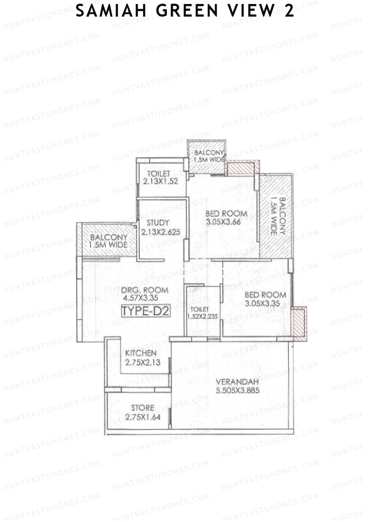 Samiah Green View 2 Tower 3 Unit 8 (Type D2) Floor Plan