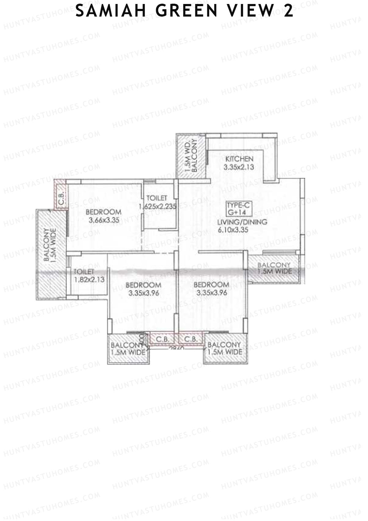 Samiah Green View 2 Tower 4 Unit 1 (Type C) Floor Plan