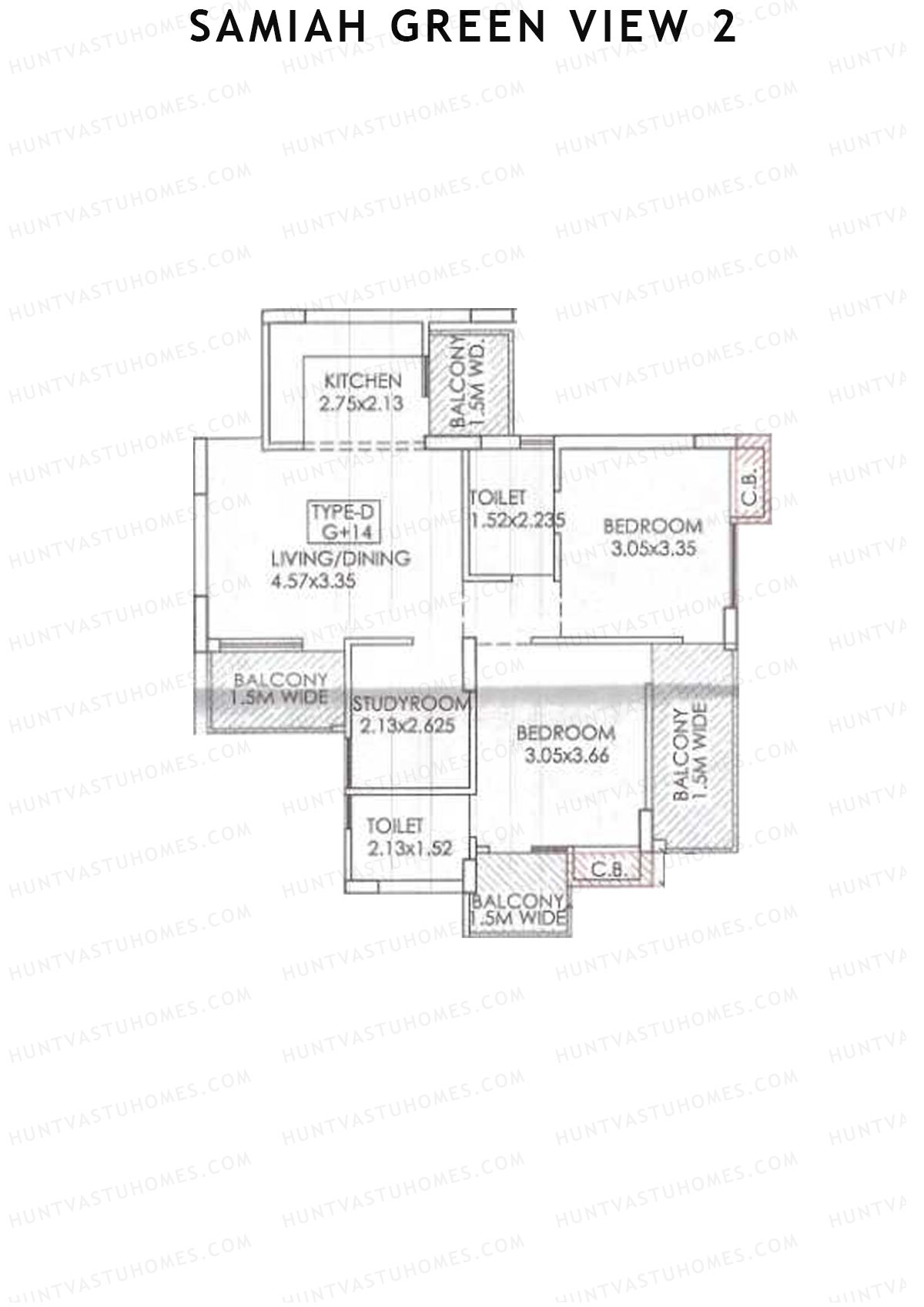 Samiah Green View 2 Tower 4 Unit 2 (Type D) Floor Plan