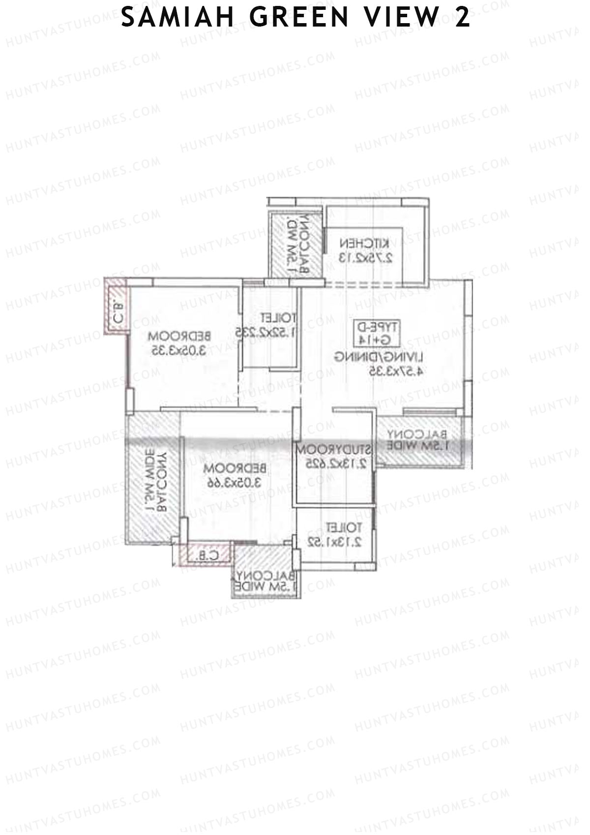 Samiah Green View 2 Tower 4 Unit 3 (Type D) Floor Plan
