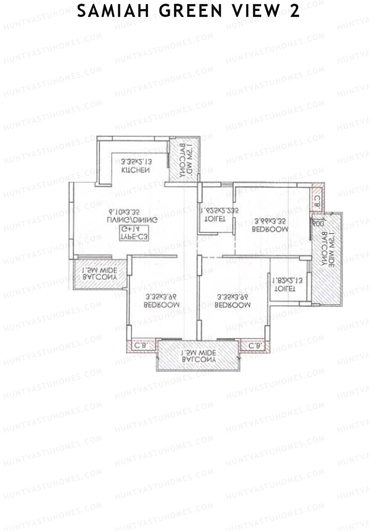 Samiah Green View 2 Tower 4 Unit 4 (Type C3) Floor Plan
