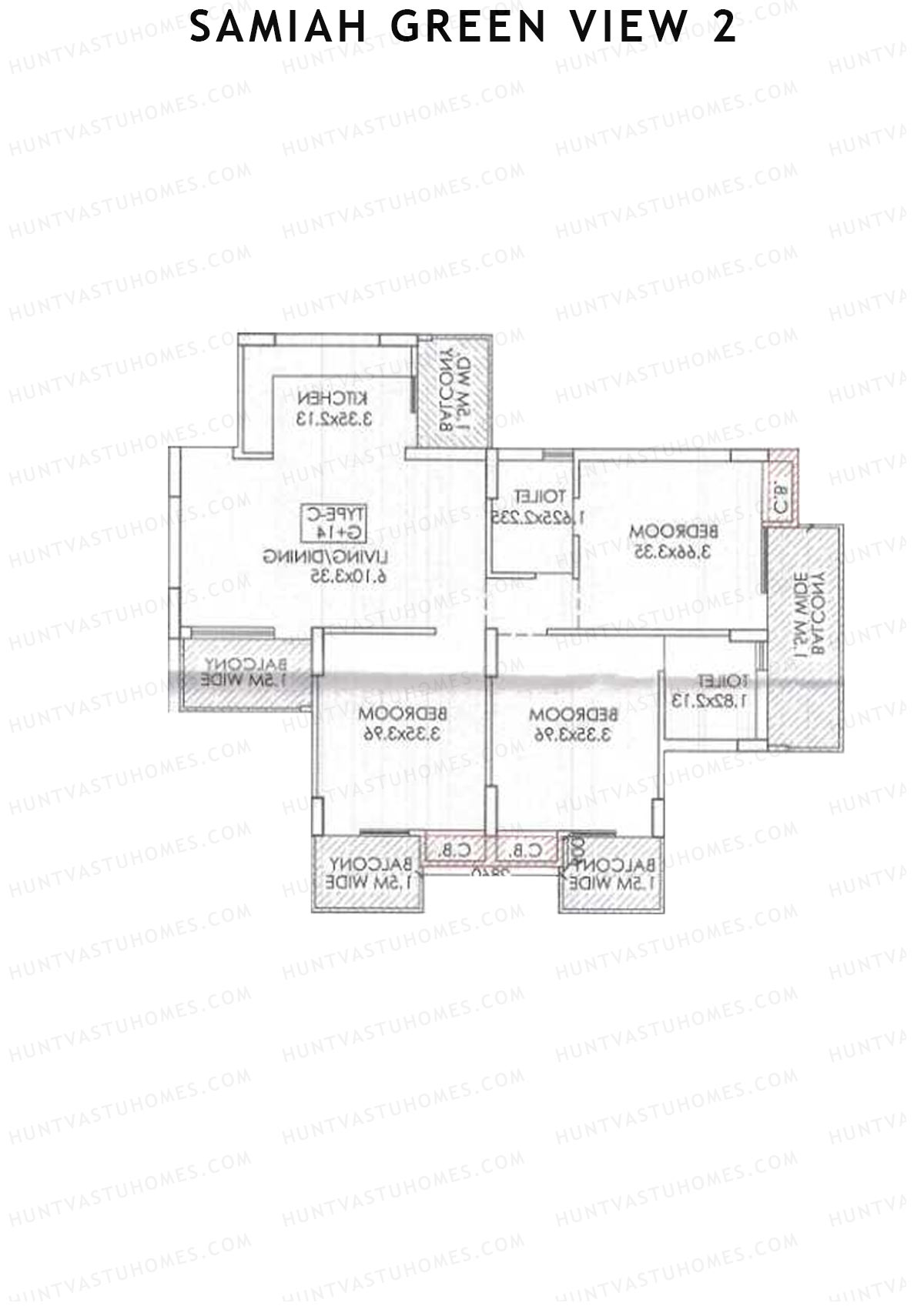 Samiah Green View 2 Tower 4 Unit 4 (Type C) Floor Plan