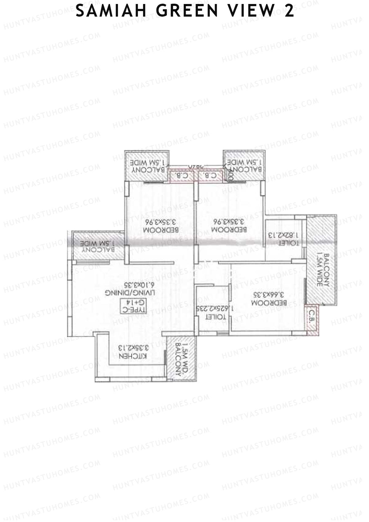 Samiah Green View 2 Tower 4 Unit 5 (Type C) Floor Plan
