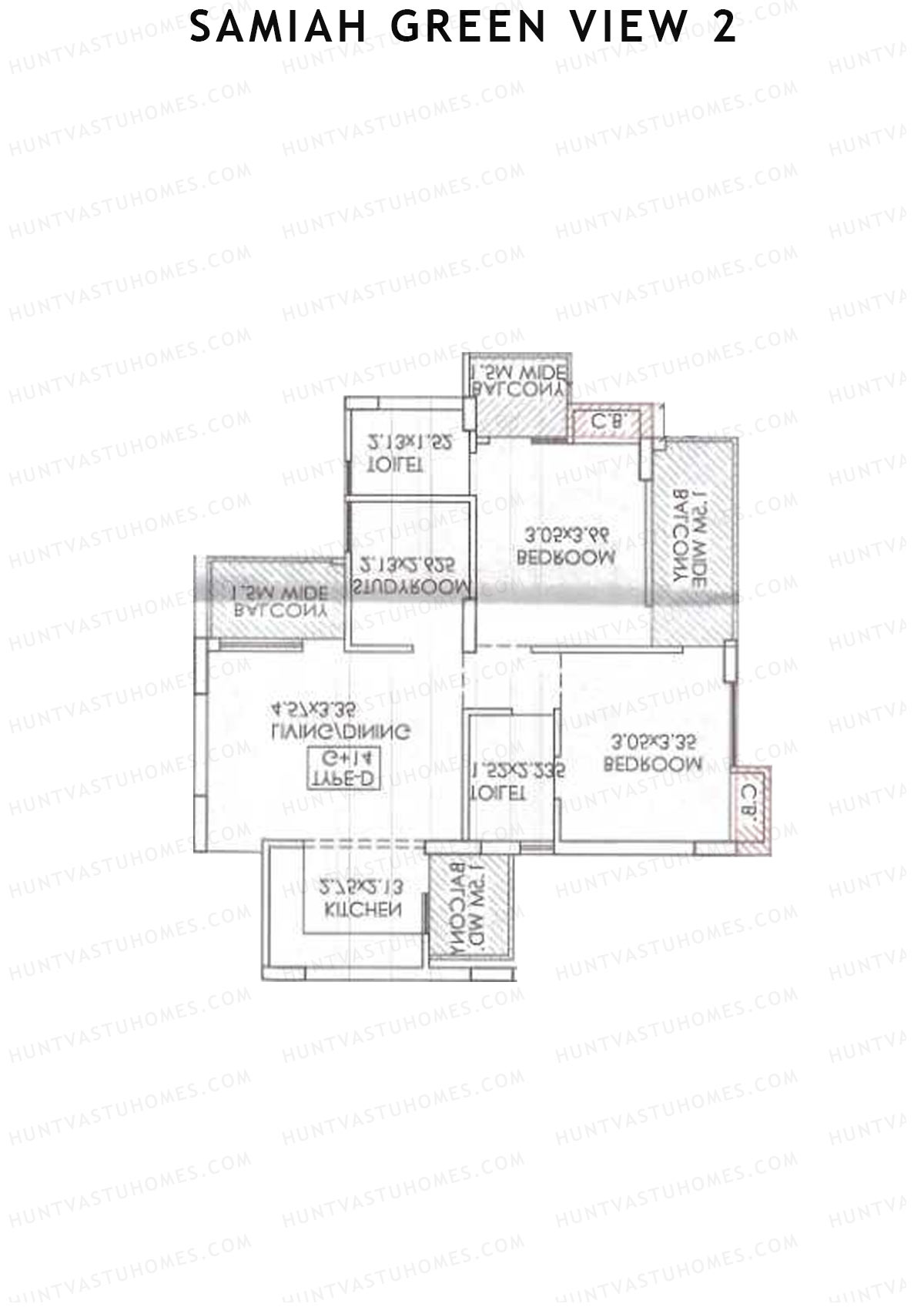 Samiah Green View 2 Tower 4 Unit 7 (Type D) Floor Plan