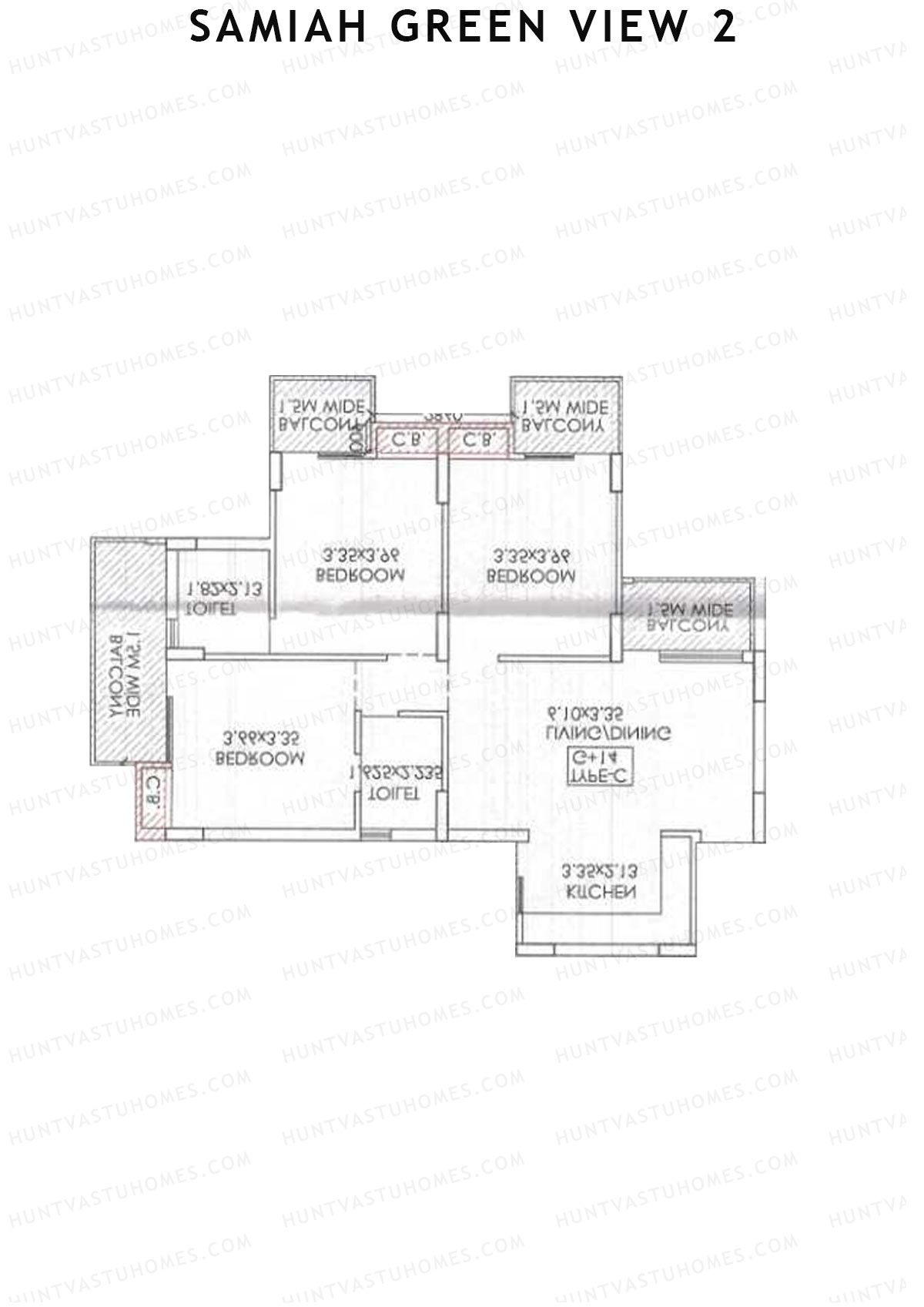 Samiah Green View 2 Tower 4 Unit 8 (Type C2) Floor Plan