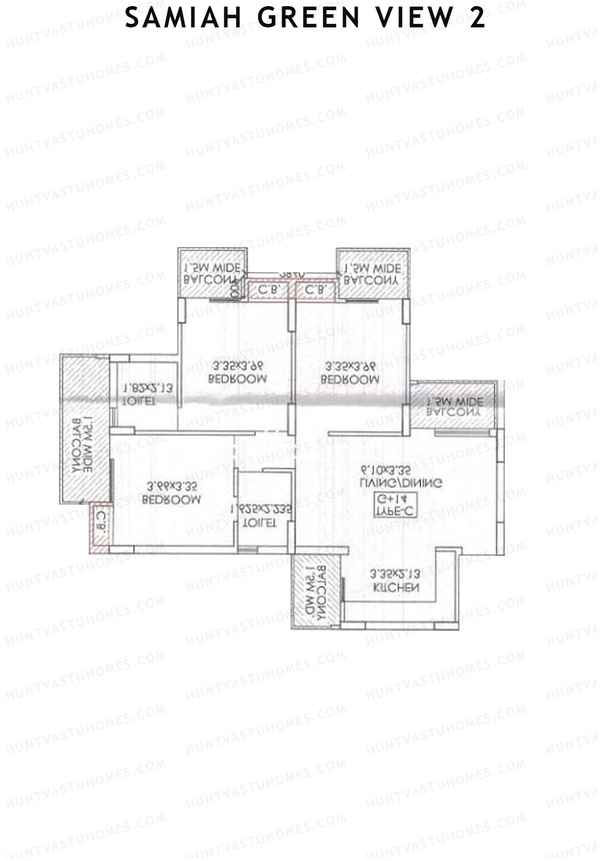 Samiah Green View 2 Tower 4 Unit 8 (Type C) Floor Plan