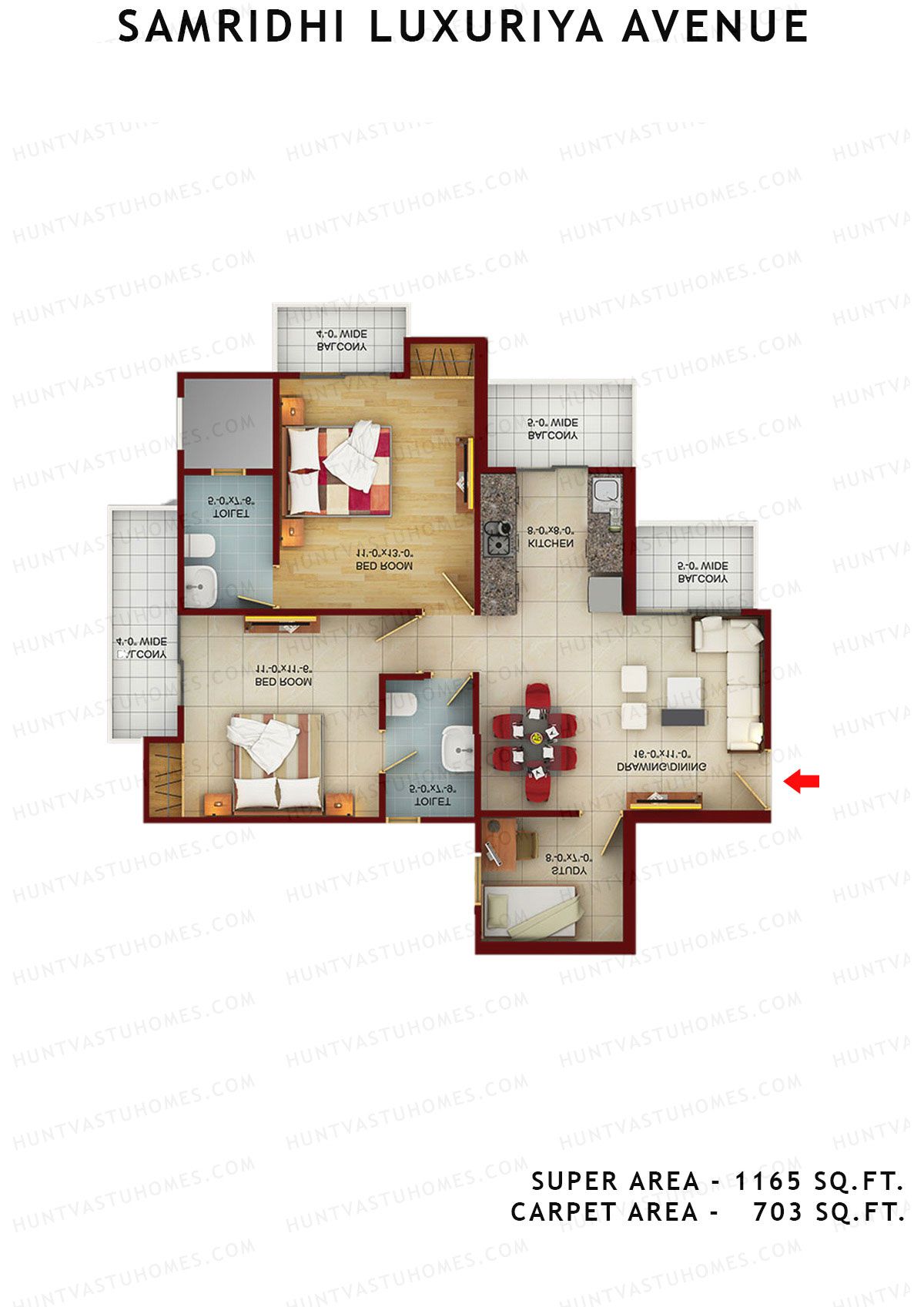 Samridhi Luxuriya Avenue Tower C Unit 2 Floor Plan