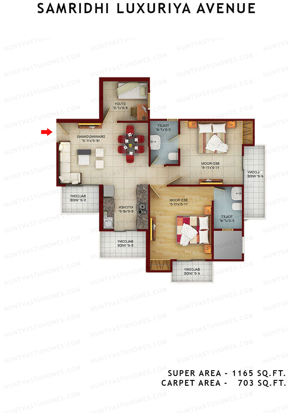Samridhi Luxuriya Avenue Tower J Unit 4 Floor Plan