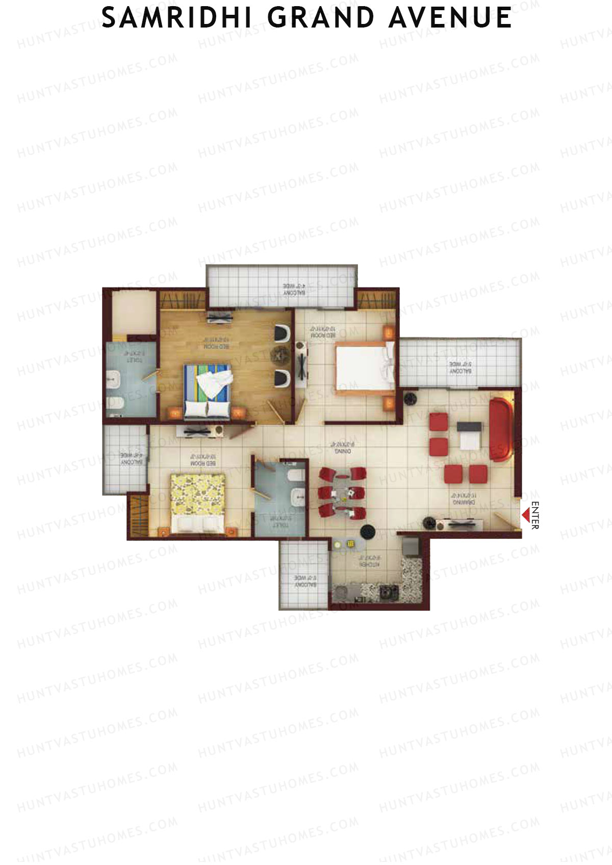 Samridhi Grand Avenue Tower E Unit 2 Floor Plan