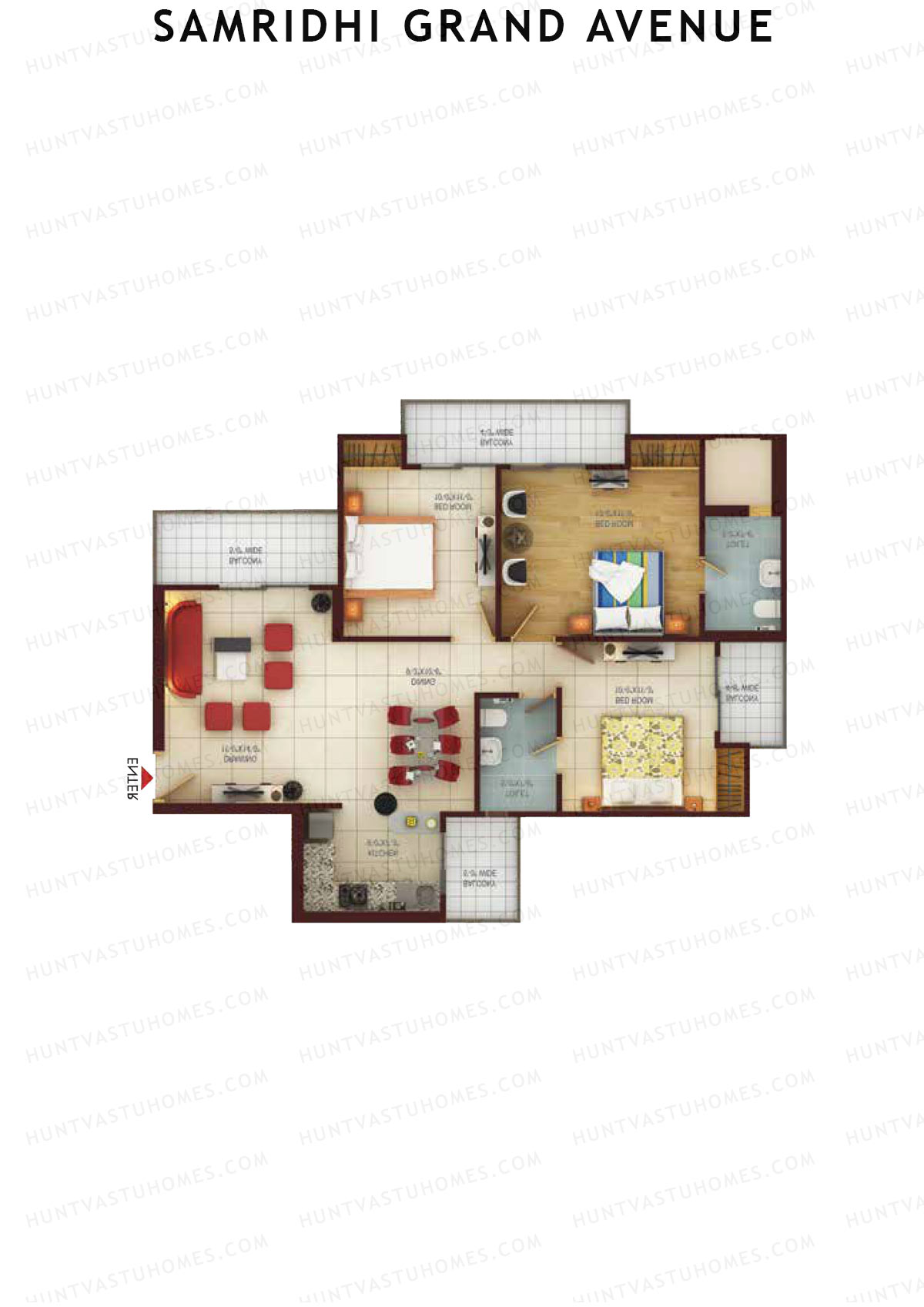 Samridhi Grand Avenue Tower E Unit 3 Floor Plan