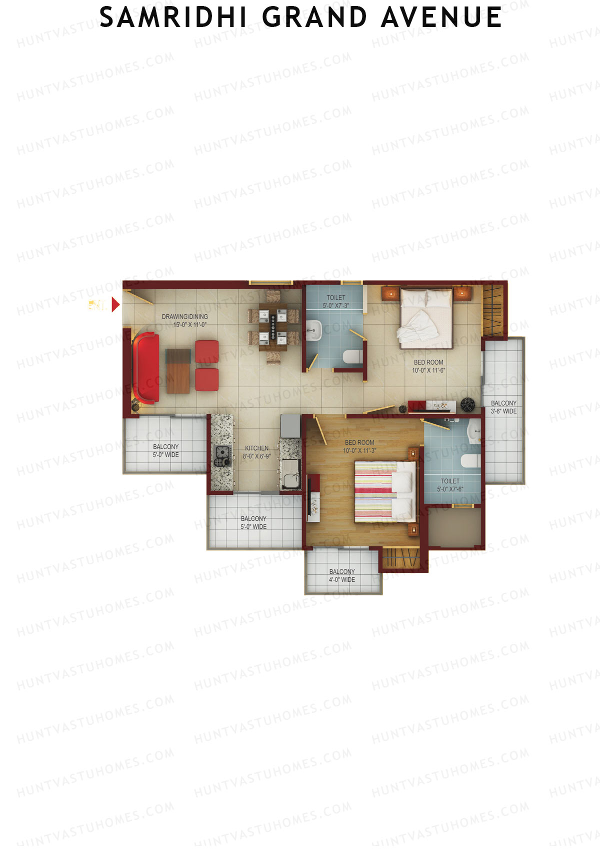 Samridhi Grand Avenue Tower H Unit 2 Floor Plan