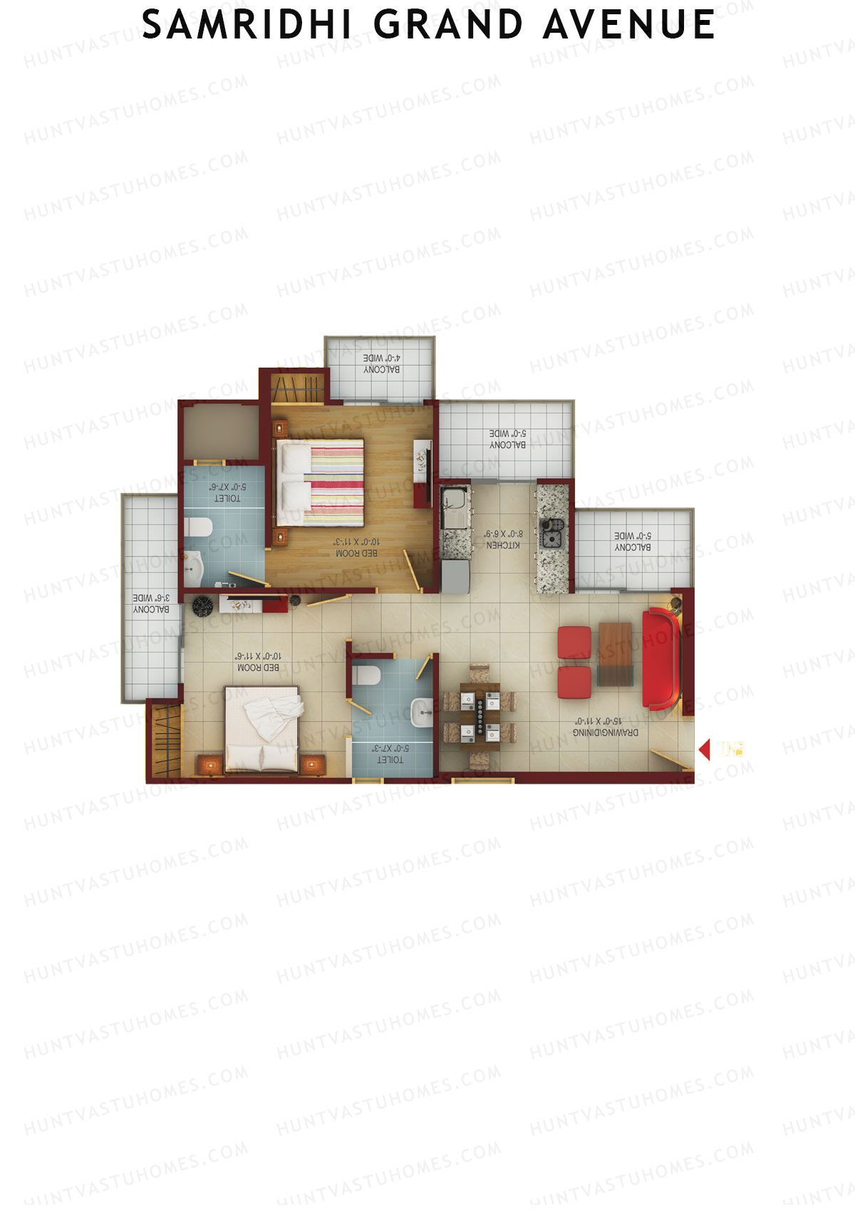 Samridhi Grand Avenue Tower H Unit 4 Floor Plan