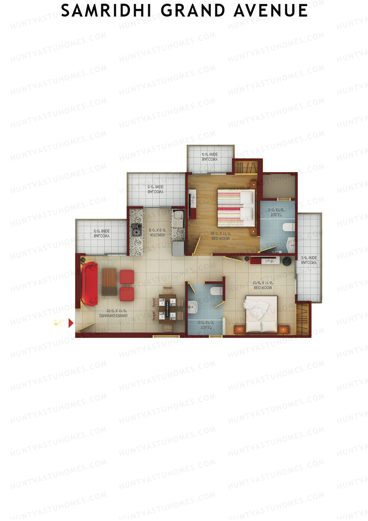 Samridhi Grand Avenue Tower I Unit 1 Floor Plan