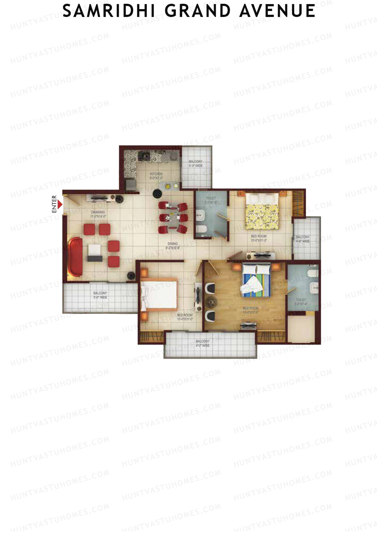 Samridhi Grand Avenue Tower I Unit 2 Floor Plan