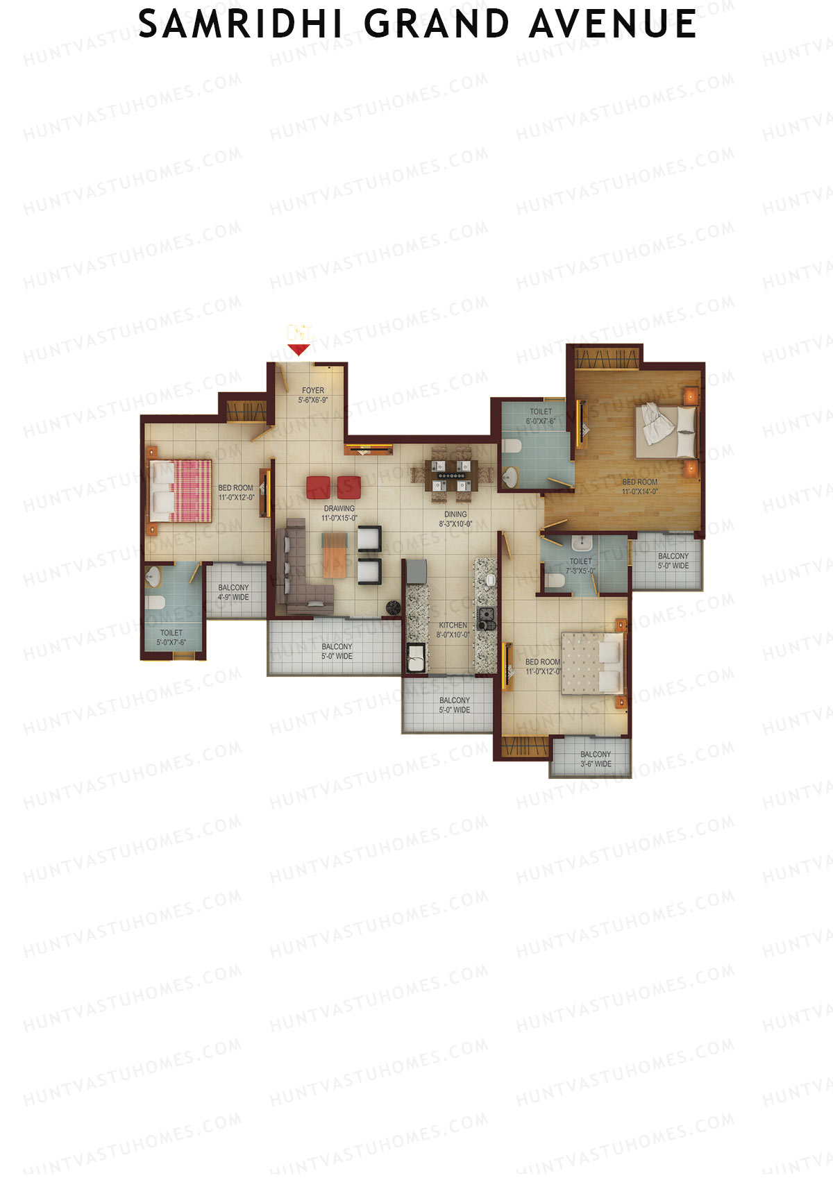 Samridhi Grand Avenue Tower K Unit 2 Floor Plan