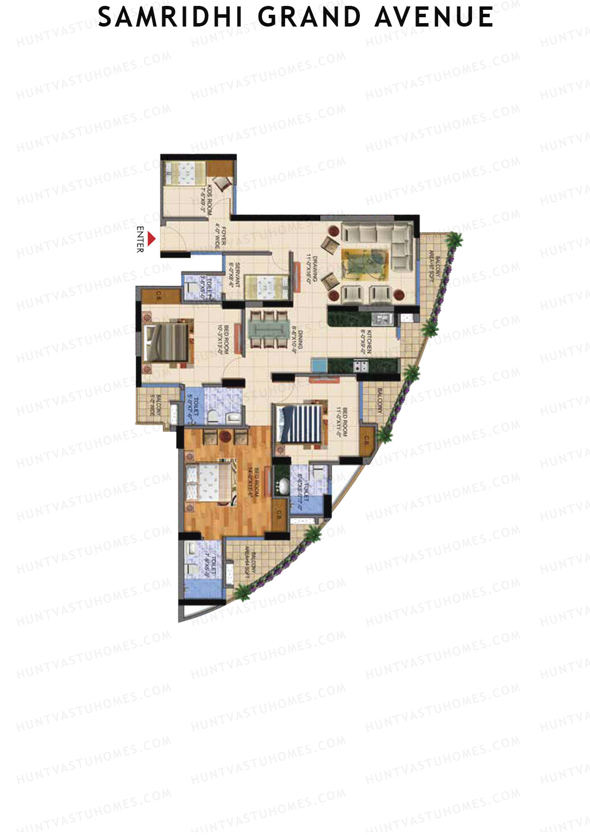 Samridhi Grand Avenue Tower L Unit 1 Floor Plan
