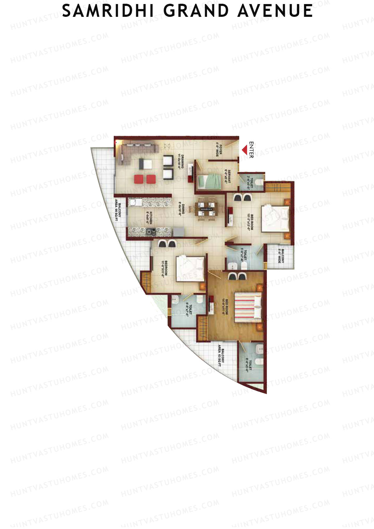 Samridhi Grand Avenue Tower L Unit 2 Floor Plan