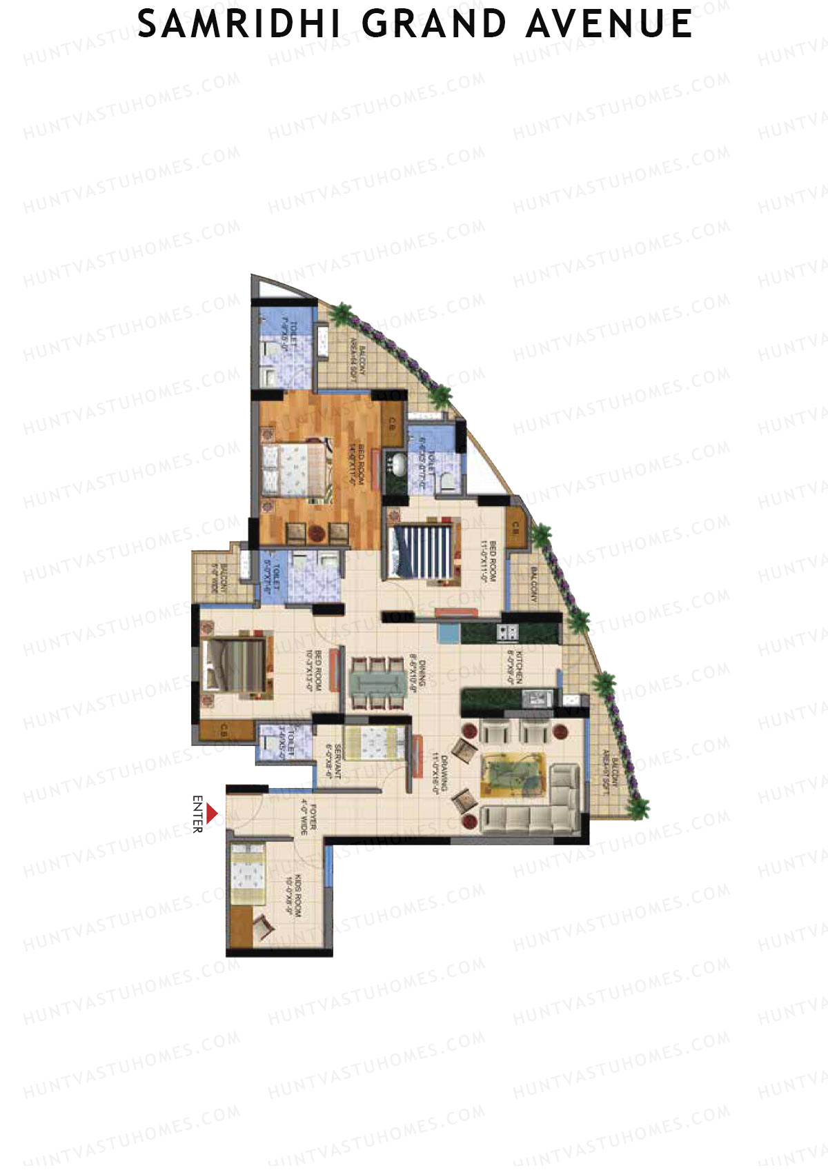 Samridhi Grand Avenue Tower L Unit 5 Floor Plan