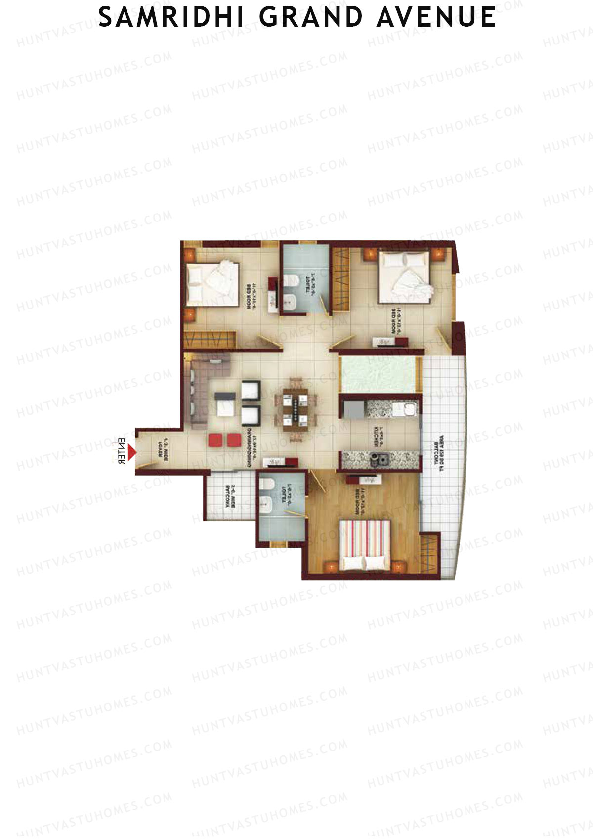 Samridhi Grand Avenue Tower L Unit 6 Floor Plan