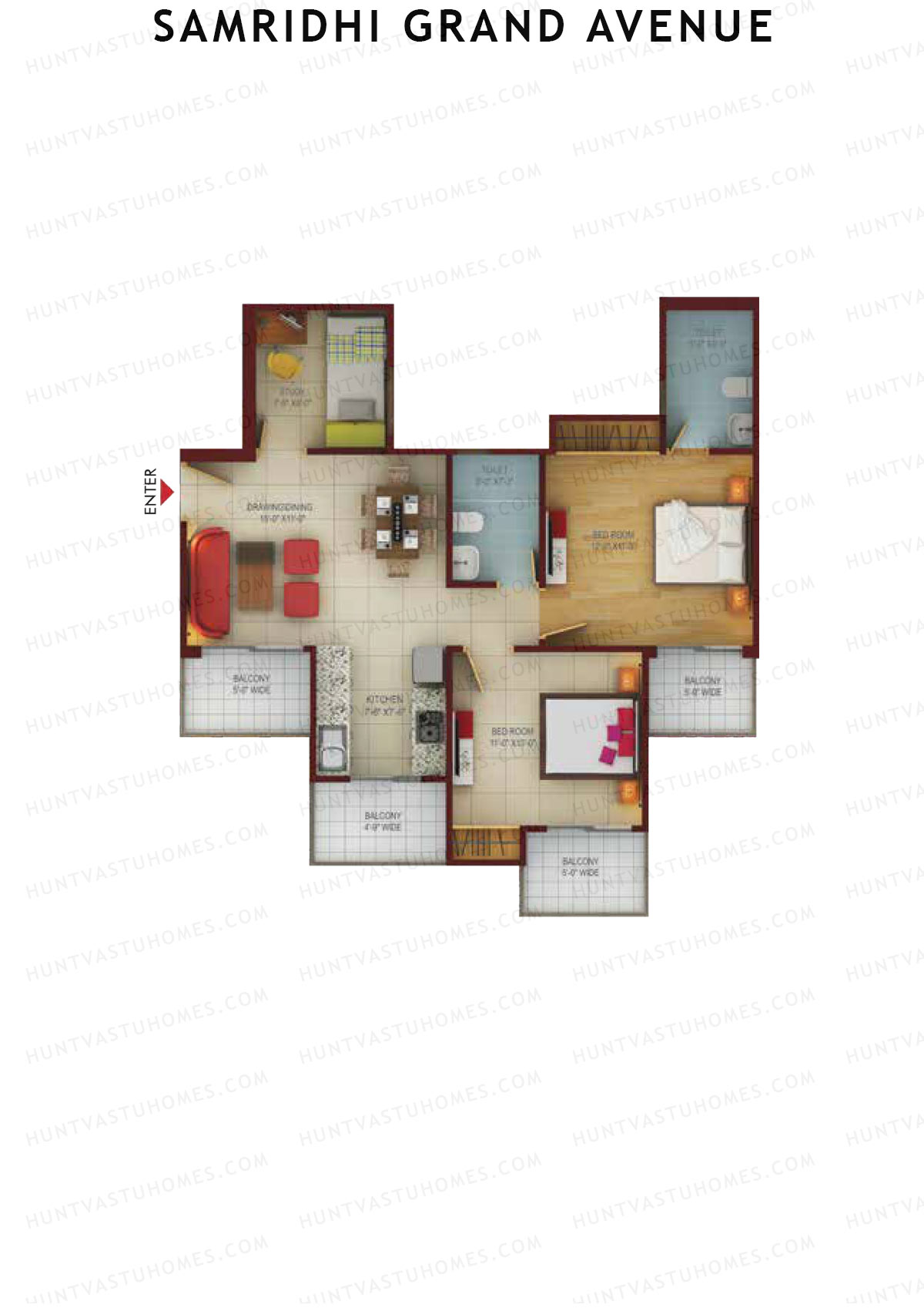 Samridhi Grand Avenue Tower M Unit 2 Floor Plan