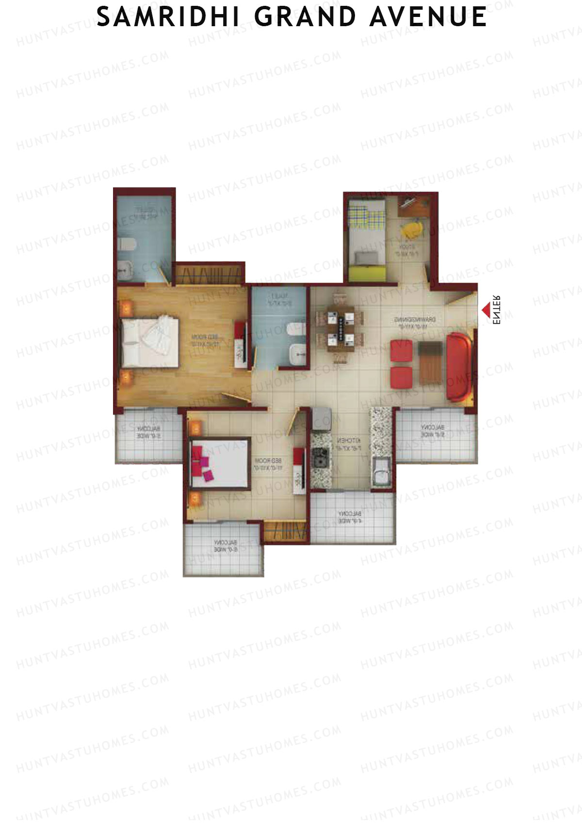 Samridhi Grand Avenue Tower M Unit 3 Floor Plan