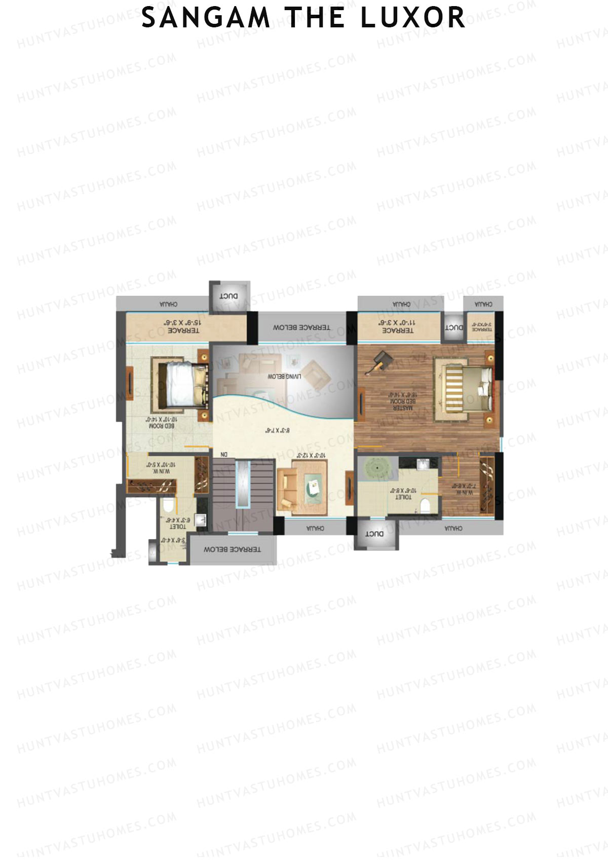 Sangam The Luxor Wing A Unit 4 (Type DU) Floor Plan