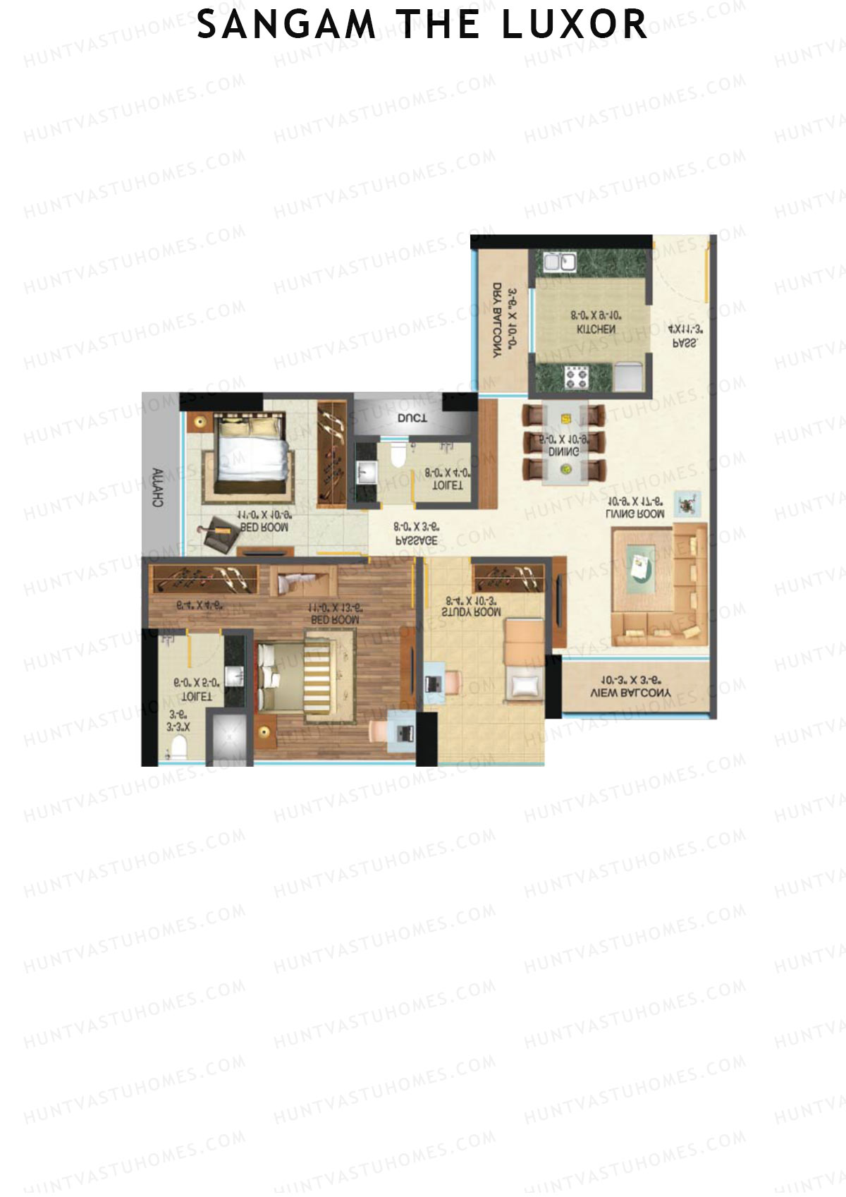 Sangam The Luxor Wing B Unit 1 Floor Plan