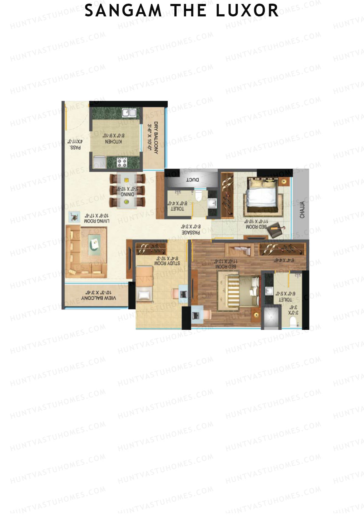 Sangam The Luxor Wing B Unit 2 Floor Plan