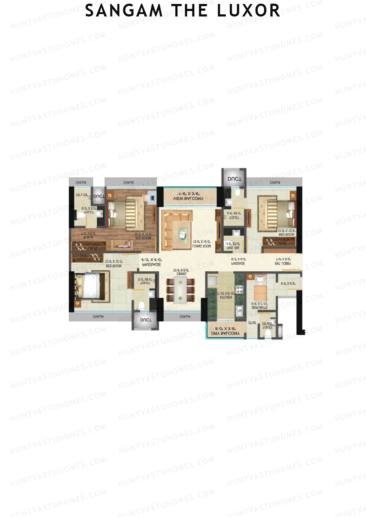 Sangam The Luxor Wing B Unit 4 Floor Plan