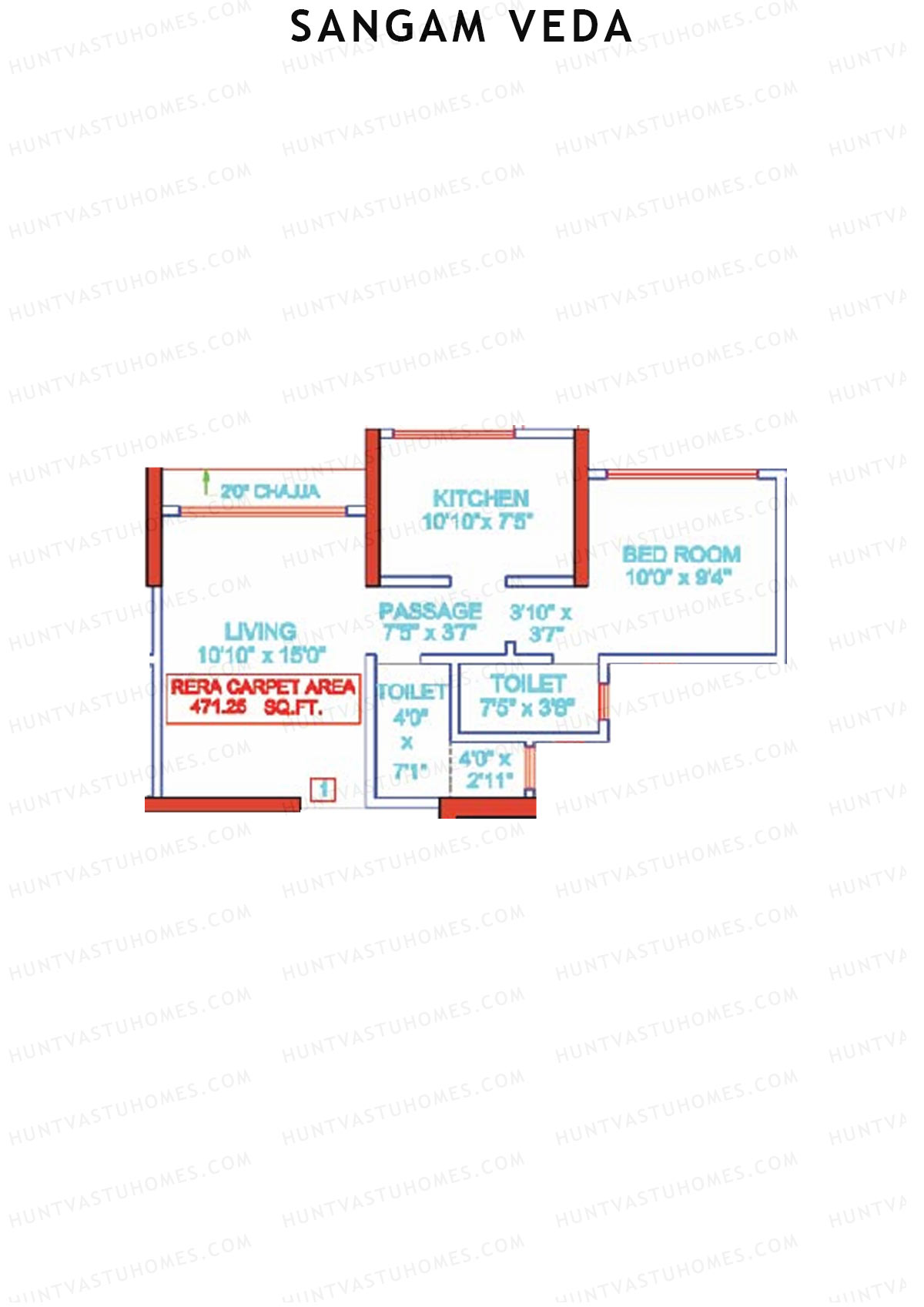 Sangam Veda Wing B Unit 1 Floor Plan